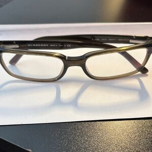 Burberry Brown Tortoiseshell Rectangular Glasses